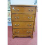 Edwardian Inlaid Mahogany Chest of Four Drawers, on bracket feet, 73cm wide.