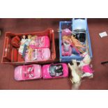 A Collection of Barbie and Other Doll Vehicles, Horses, Dolls, including Barbie cars, Bratz