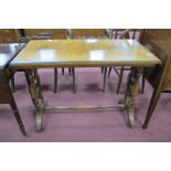 Late XIX Century Walnut Rectangular Topped Side Table, in spindle, turned and block supports