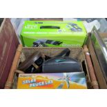 Gambit and Other Binoculars, solar power lab, G.Tech multi hand vac, untested: sold for parts only.
