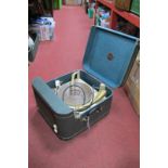 A Circa 1950's "New World" Record Player, with Garrard deck, playing 16, 45, 33, 78 T.P.M records,