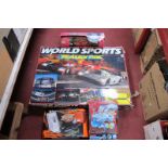 Scalextric World Sports, Bump and Go Steam Locomotive, Klip Kitz, Nato Copter.