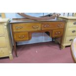 Edwardian Inlaid Mahogany Washstand, with two long and two short drawers, on tapering legs, 121.