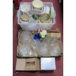 Glassware, Jardiniere, etc:- Two Boxes