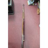 A Victorian Long Cue and Rest, marked Hurston & Co London, plus a later BCE custom and piece snooker