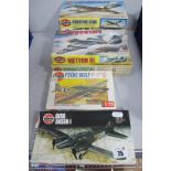Seven Airfix 1:72nd Scale Plastic Model Military Aircraft Kits, to include Alpha Jet, Gloster Meteor