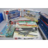 Six Airfix 1:72nd Scale Plastic Model Military Aircraft and Weapons Kits, including Corsair II, Avro