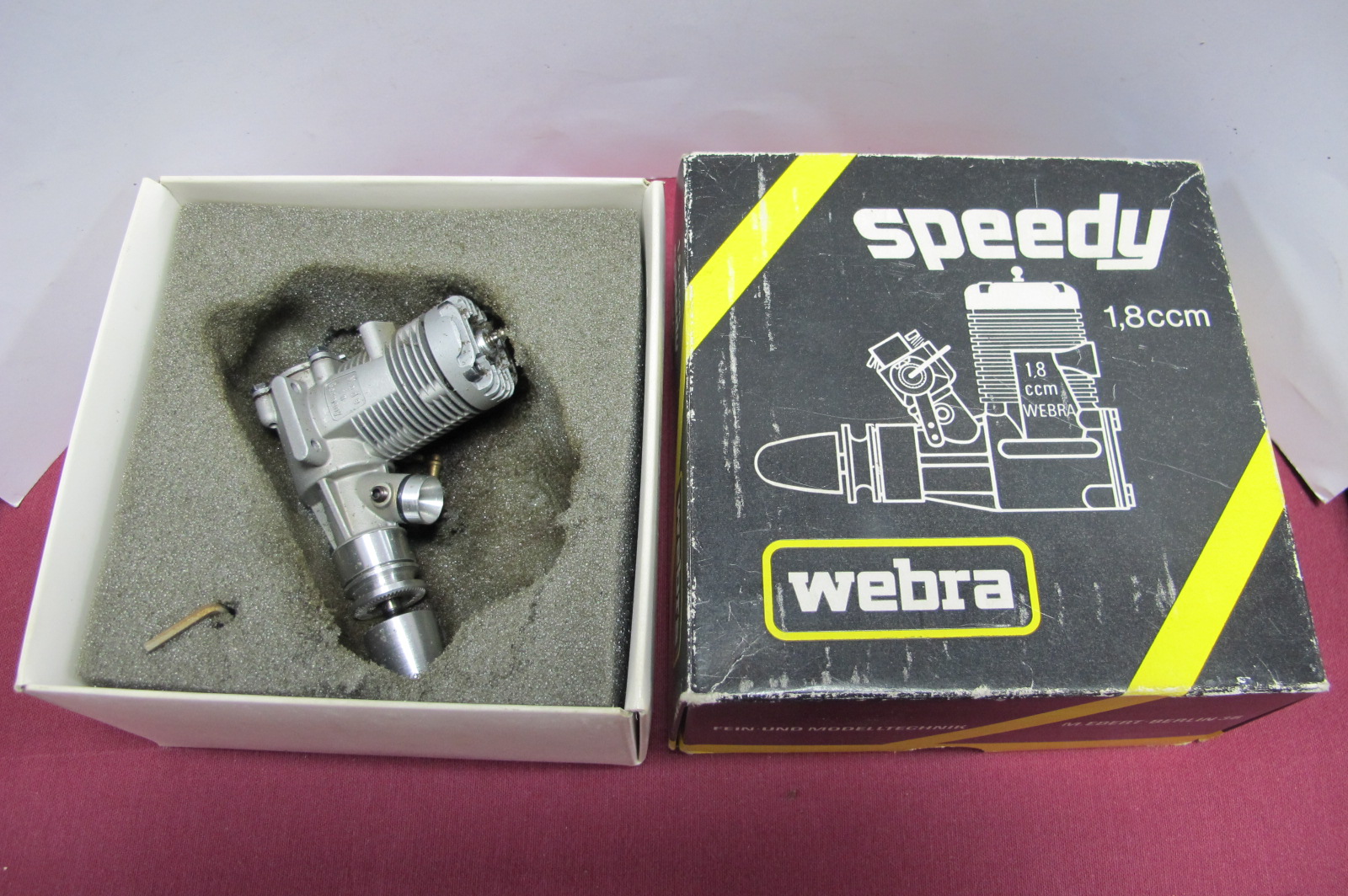 A Webra (Berlin-Germany) Speedy 1, 8CCM RC Model Engine, boxed.