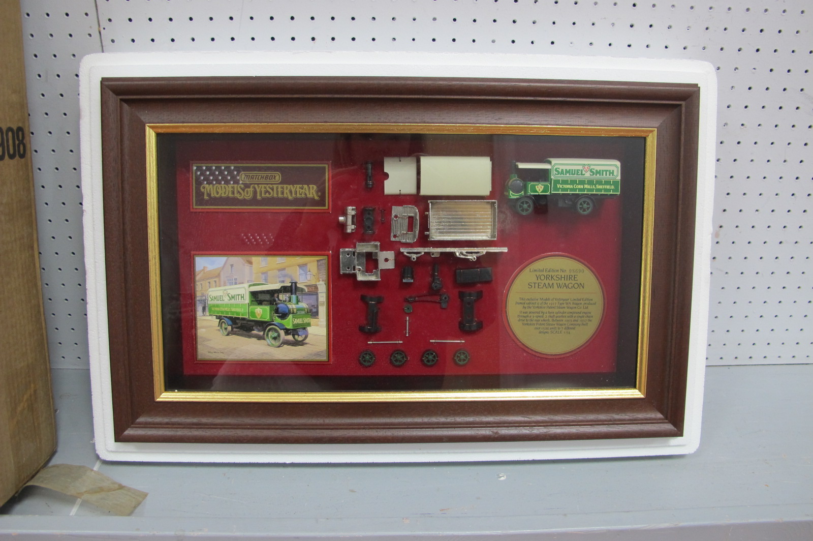 An 'Exploded' Matchbox Model of Yesteryear - 'Yorkshire Steram Wagon', in frame and boxed.