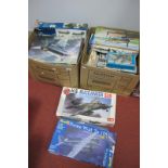 A Quantity of Plastic Model Aircraft Kits, by Tamiya, Novo, Airfix, Italeri, Revell and other, all