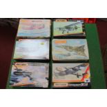 Six Matchbox 1:72nd Scale Plastic Model Military Aircraft Kits, including Douglas A-20G Havo/