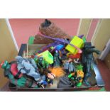 A Quantity of Plastic Model Toy Figures, Helicopter, Accessories, themes include Xbox Halo,
