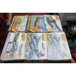 Six Matchbox 1:72nd Scale Plastic Model Military Aircraft/Helicopter Kits, including PK-407 B-2613