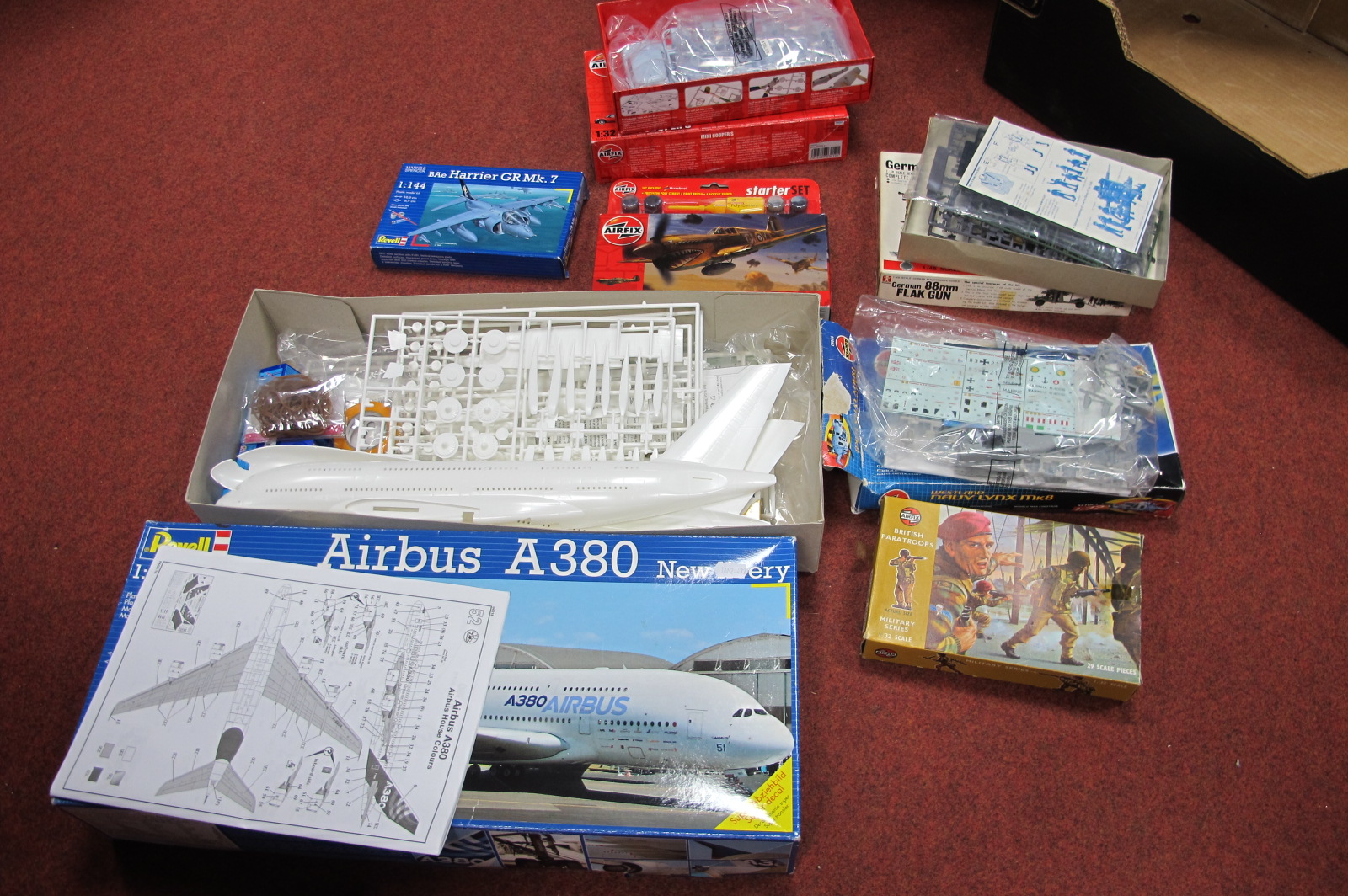 Six Plastic Model Kits, by Revell, Airfix, Bandai, including Revell #04218 1:144th Scale Airbus - Image 3 of 3