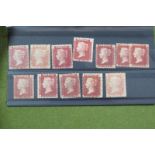 Queen Victoria 1d Red Plates SG 43 (12), mixed plates, all mint.