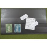 Tasmania Queen Victoria Stamps, SG20 and 23, fine used, but poor margins, cat value £1100.