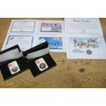 Five Westminster and Date Stamp Coin Presentations, including the new twelve sided One Pound Coin,