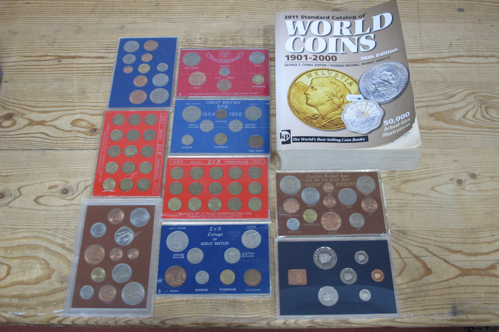 Nine 1960's and Later Sandhill Cases, Mainly GB Coinage, 1979 Brunei noted. Plus 2011