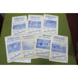 Sheffield Wednesday 1949-50 Programmes, v. Bury, Cardiff, Coventry, Grimsby, Preston, QPR,