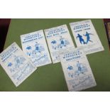 Sheffield Wednesday 1947-8 Programmes, v. Birmingham, Brentford, Chesterfield, Coventry, Luton, West