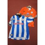 Sheffield Wednesday Puma Home Shirt and Orange Away Shirt, both bearing Sanderson logo, size L. (2)