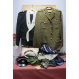A QEII Officers Mess Dress, including cap, tunic and trousers, No 2 tunic and cap to the rank of