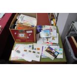 A Box Containing Quantity of FDC's, Presentation Packs, Used Envelopes, Commercial Covers, etc.