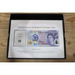 A Westminster Presentation The First Polymer Twenty Pounds Banknote, date stamp issue, UK 2020 JMW