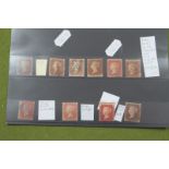 GB Queen Victoria, a small selection of line engraved 1d stamps imperf and perf, mint and used,