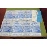 Sheffield Wednesday 1953-4 Programmes, eighteen league issues and F.A Cup Semi-Final and earlier