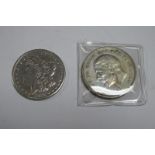 United States Silver Dollar 1921, George V Crown 1935.