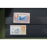 Falkland Islands. King George VI 5/- SG 161 and Queen Elizabeth £1 SG 207, both mint.