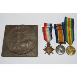 A WWI Casualty Group, comprising 1914-15 Star, War Medal, Victory Medal and Death 'Penny' to 3922