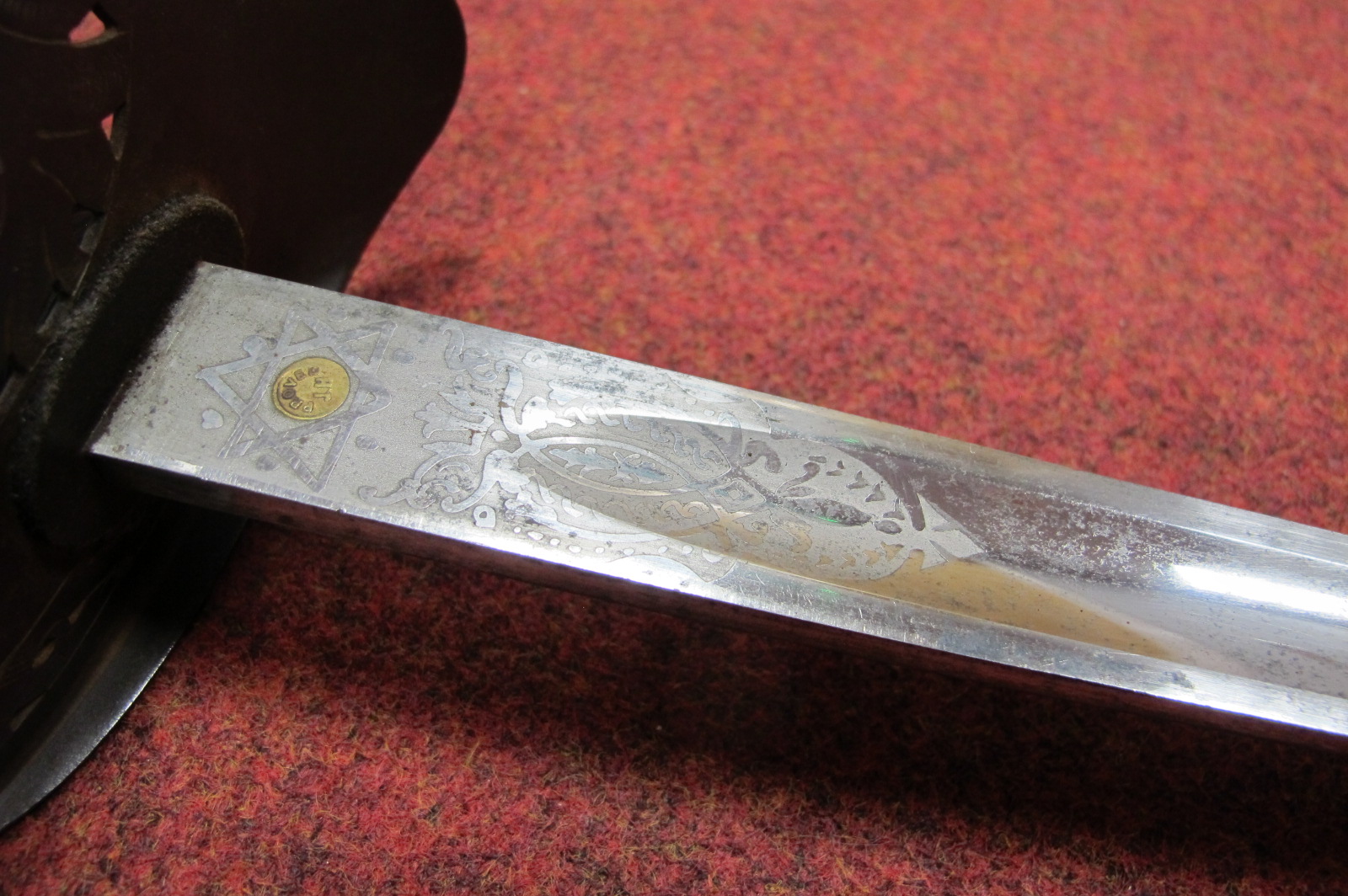 An 1895 Pattern Infantry Officers Sword By A.G Parker and Co of Birmingham, decorated guard with - Image 4 of 6