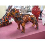 Anita Harris Large Brindle Staffy Dog, gold signed, 20cm high.