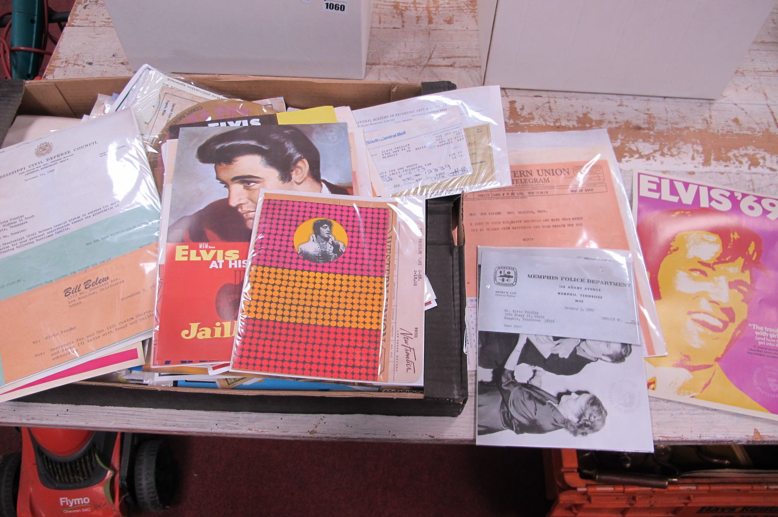 Elvis Presley Memorabilia, predominately reprinted receipts, posters, letters, paper ephemera:-