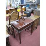 JC Mahogany Jewellery Table, with secret drawer, on tapering legs and spade feet, 70cm wide;