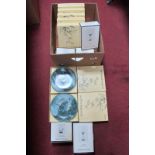 Seven Imperial Jingdezhen 1987 Collectors Plates, all in boxes, pairs of Wedgwood crystal 'Seamus'
