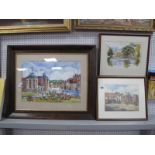 Davy Moakes (Doncaster Artist) Tickhill, Watercolour, 33.5 x 48.5cm, signed and dated '88, two
