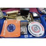 Vickers of Sheffield Token, George V coinage, brooch, gilt trinket set, camera, plate, record:-