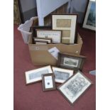 The Head of Llewellyn, Rennoldson print, Yorkshire road map, sampler, prints, etc:- One Box