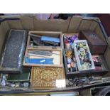 A Large quantity of Vintage Sewing Items, including buttons in boxes, scissors, darners, etc.