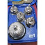 Five Desk Counter Bells, the largest 14.5cm diameter.