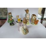 Beswick 'Foxy Whiskered Gentleman', gold backstamp (ear chips) 'Hunca Munca Sweeping', 'Old Mr