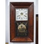 XIX Century Mahogany Cased Wall Clock, with eight day movement, bearing label Jerome & Co, New