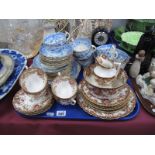 Late XIX Century Part Tea Service, with floral decoration; a further blue and white part tea set:-