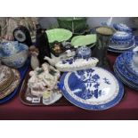 Booth's 'Real Old Willow' Cake Plate, Wade, Don Decanter, Swineside novelty teapot, etc:- One Tray