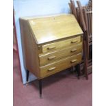 Mid XX Century Bureau, having fall front, over three drawers, on splayed legs, 76cm wide.