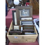 Quantity of Family Portraits, in inlaid oak an other frames.