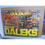 Dr. Who and The Daleks Film Poster, 1970's re-issue, starring Peter Cushing, Roy Castle, Jennie